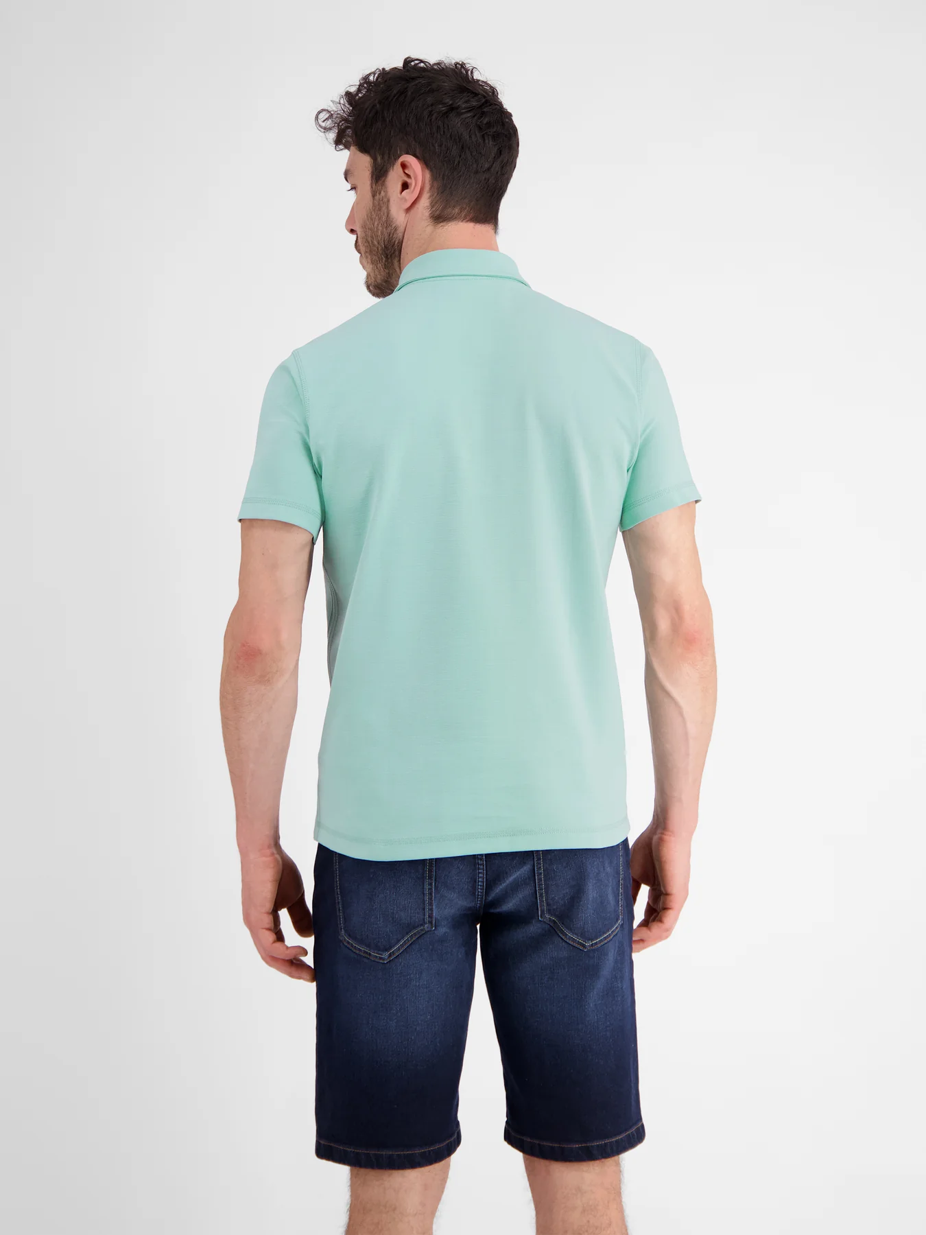 Lerros Poloshirt with Zipper - Coastal Sea Blue