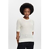 Pointelle Kurzarm Pullover - Off White