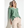 Pullover mit V-Ausschnitt - Salvia Green Melange