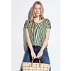 Striped T-Shirt - Cool Khaki