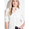 Linen Blouse with Collar - White