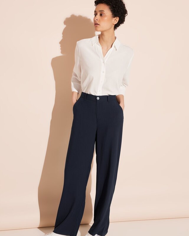 Street One High Waist Pants - Deep Blue