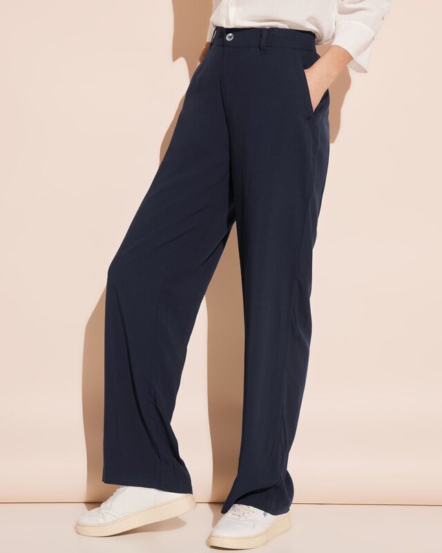 Street One High Waist Pants - Deep Blue