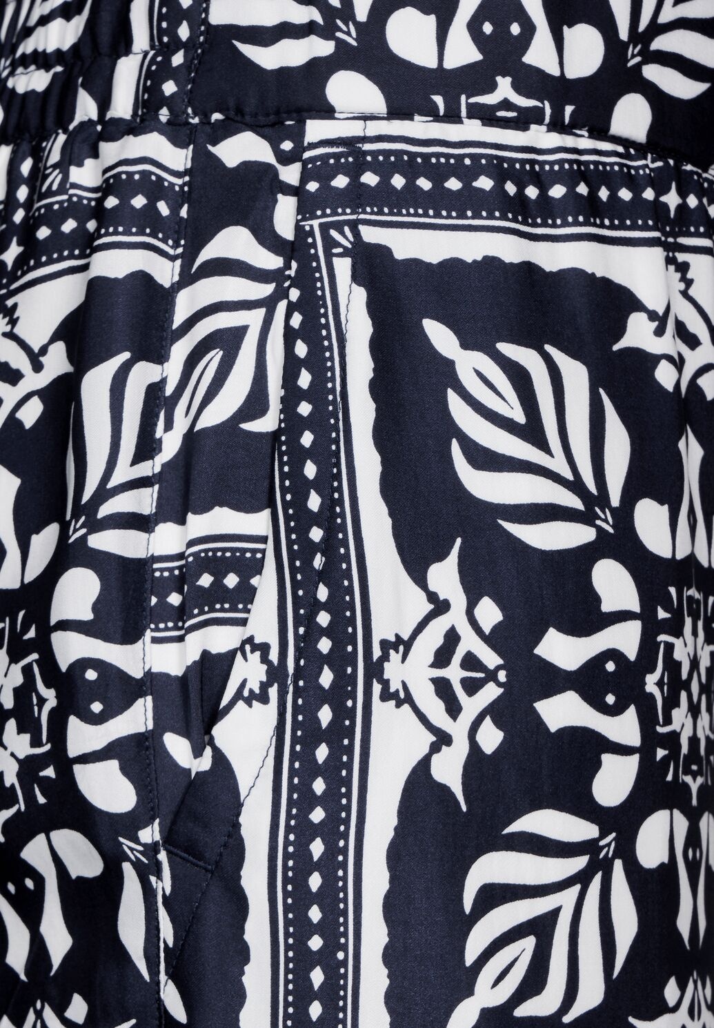 Street One Satijnen Broek met Print - Deep Blue