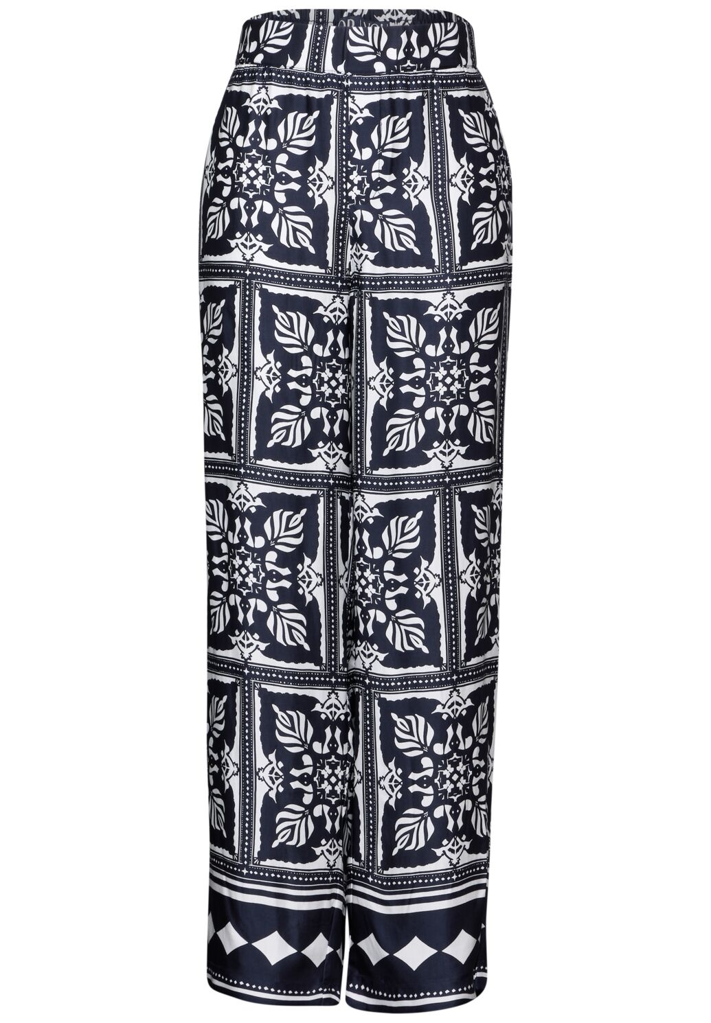 Street One Satijnen Broek met Print - Deep Blue
