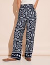 Street One Satijnen Broek met Print - Deep Blue