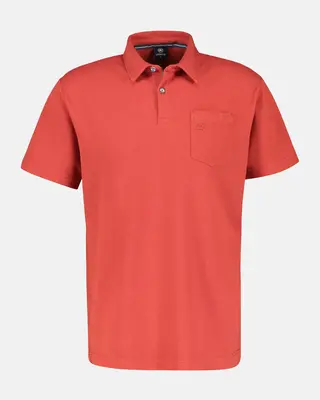 Lerros Wafel Piqué Poloshirt - Deep Coral Red