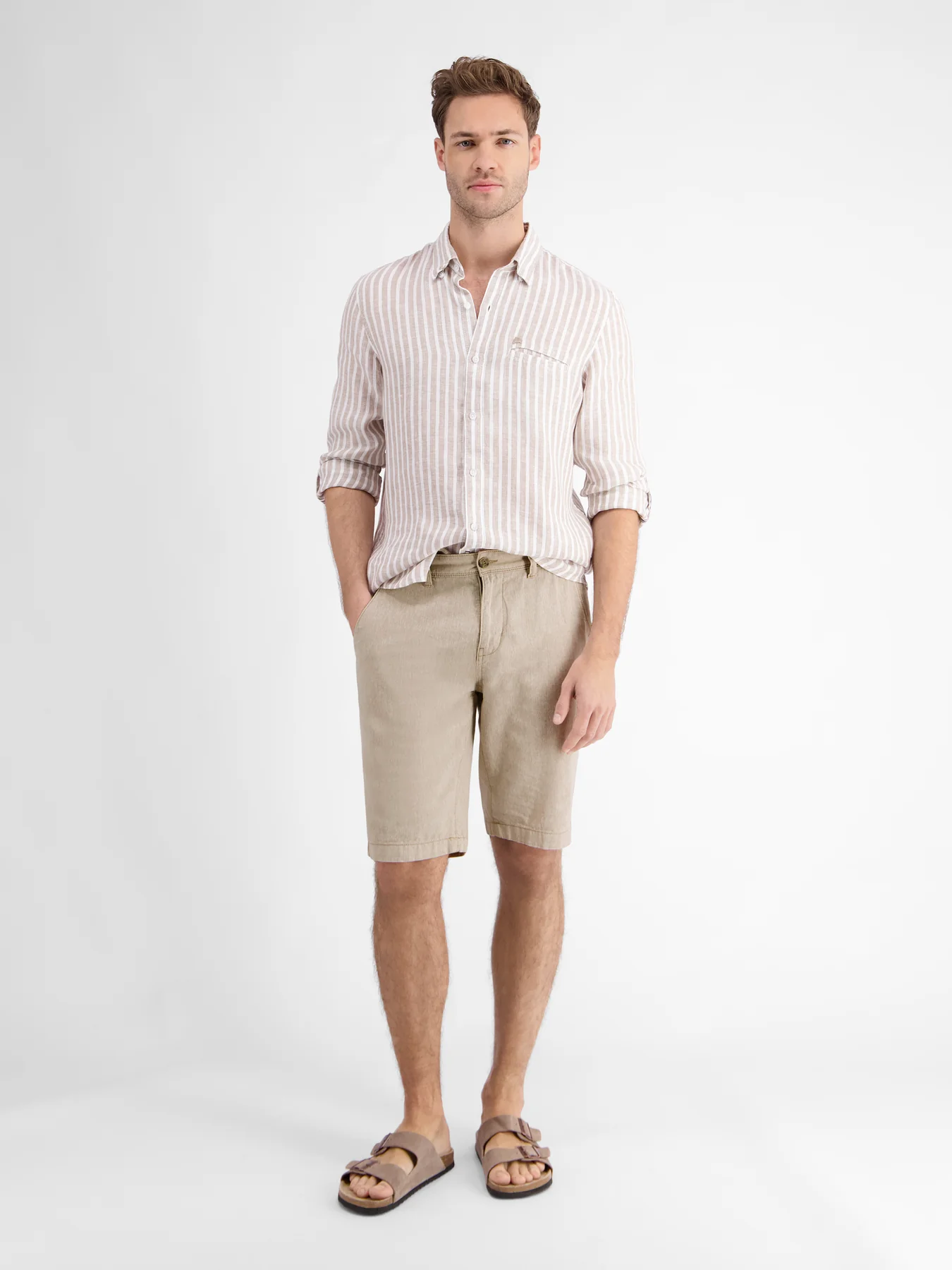 Lerros Linnenmix Chino Bermuda Dawson - Dune Beige
