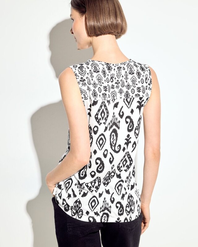 Cecil Top mit Ornamentprint - Vanilla White
