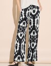 Street One Linen Pants with Print - Black