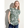 Leinen Bluse mit Print - Strong Khaki