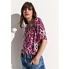 Print Carmen Bluse - Bloomy Pink