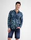 Lerros Linen Blend Shirt with Print - Storm Blue