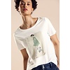 T-Shirt with Lady Part-Print - Off White
