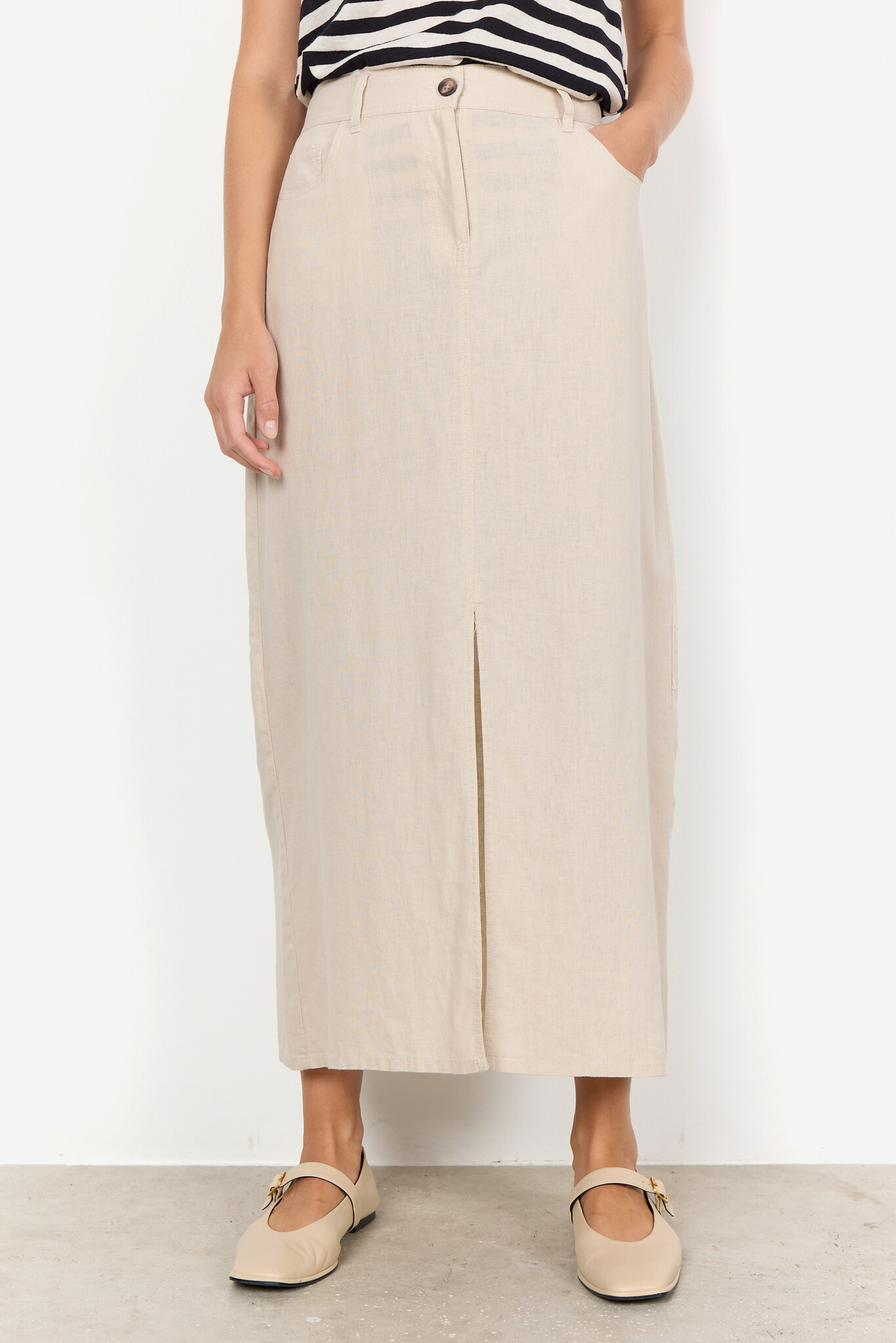 Soyaconcept Linen Blend Skirt Ina 58 - Sand