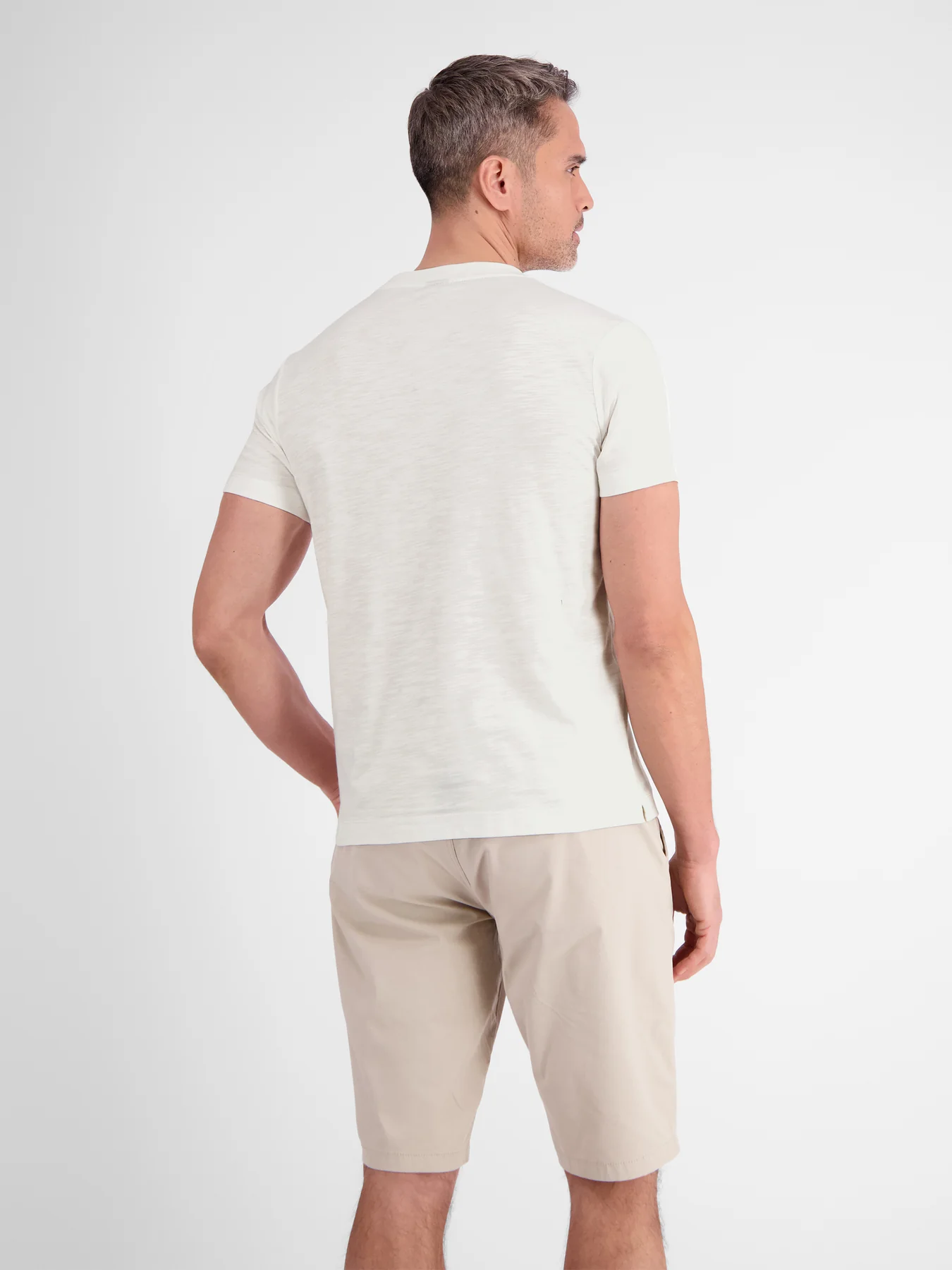 Lerros T-Shirt with Frontprint - Broken White