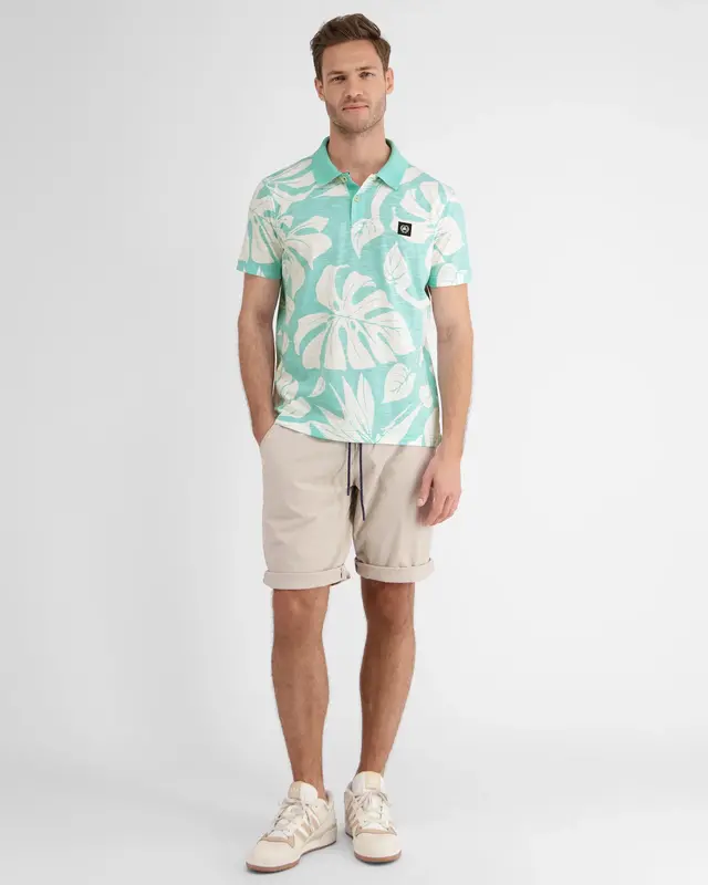 Lerros Poloshirt in Hawaiiaanse Stijl - Iced Mint
