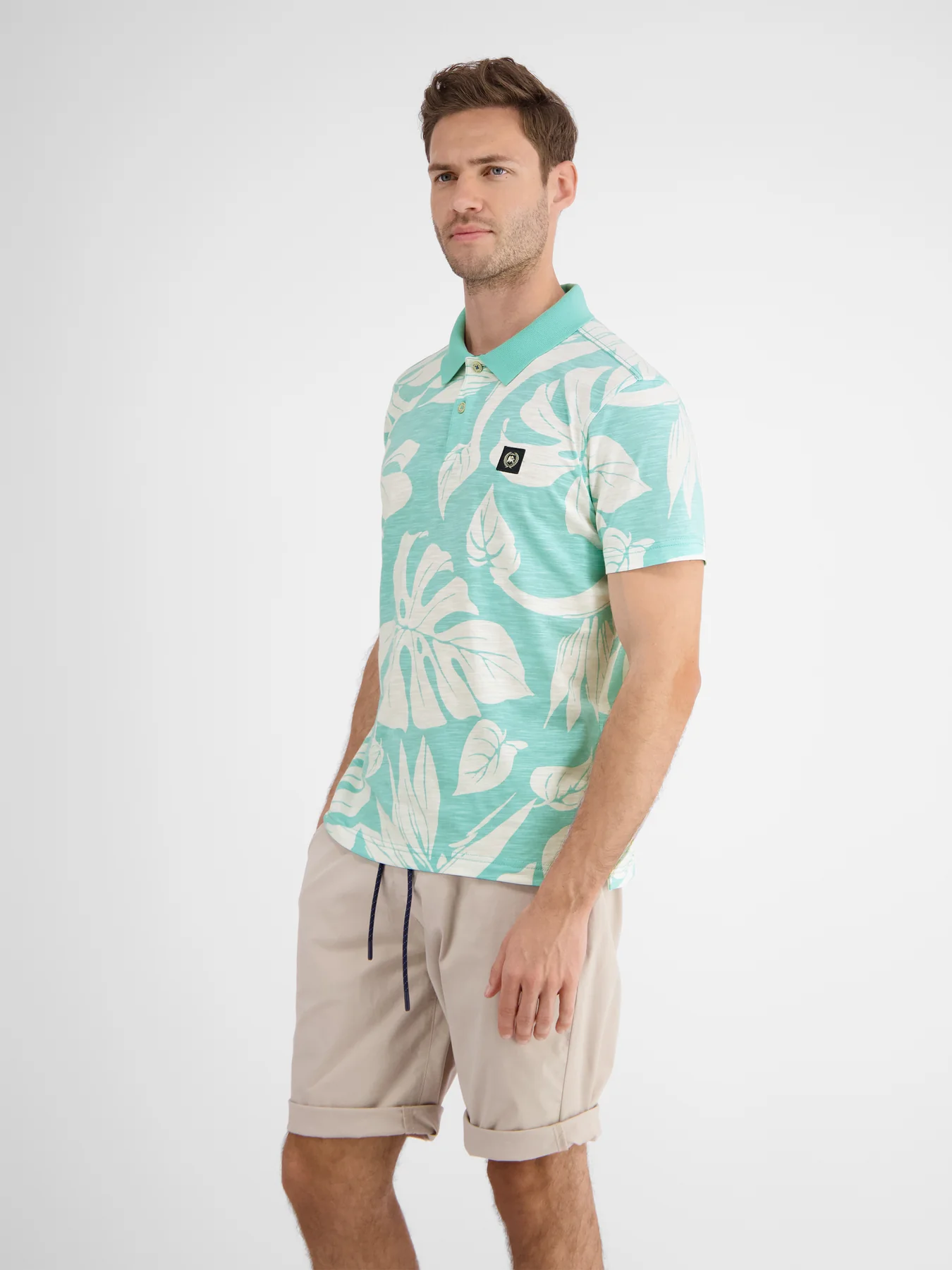Lerros Poloshirt in Hawaiiaanse Stijl - Iced Mint