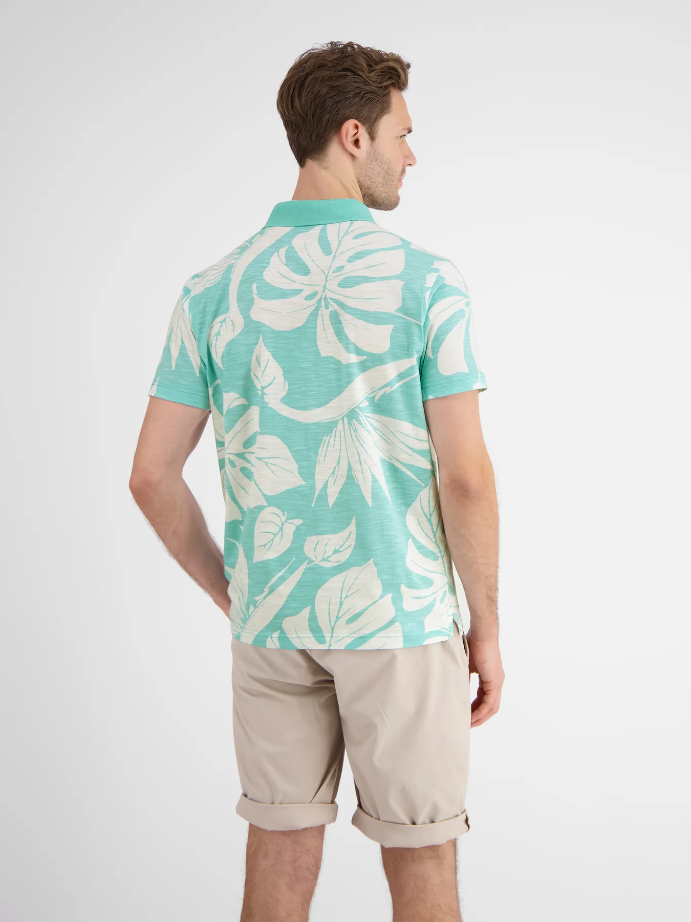 Lerros Poloshirt in Hawaiiaanse Stijl - Iced Mint
