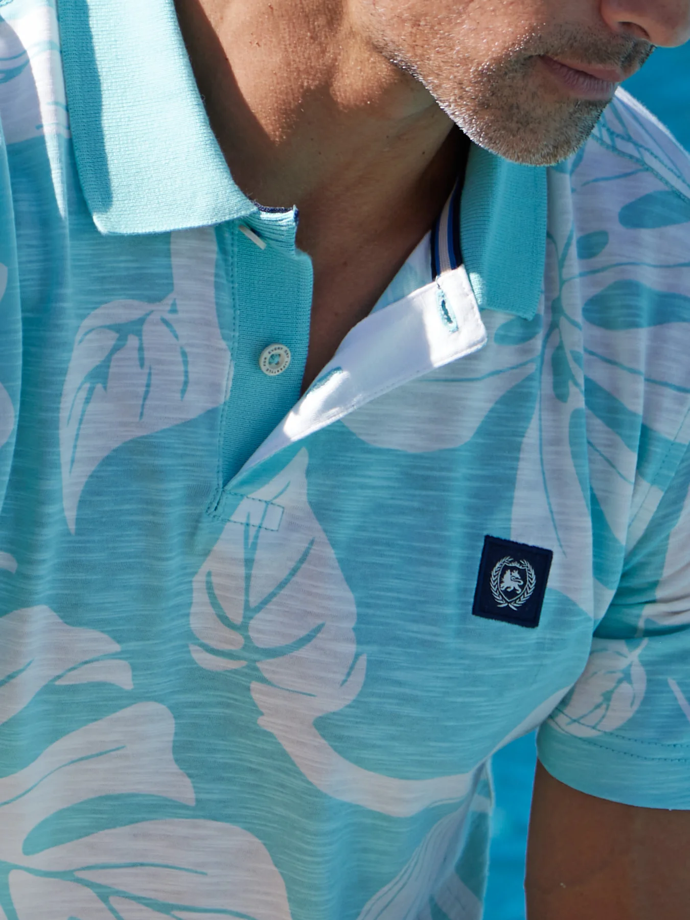 Lerros Poloshirt in Hawaiiaanse Stijl - Iced Mint