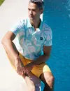 Lerros Poloshirt mit Hawaii Print - Iced Mint