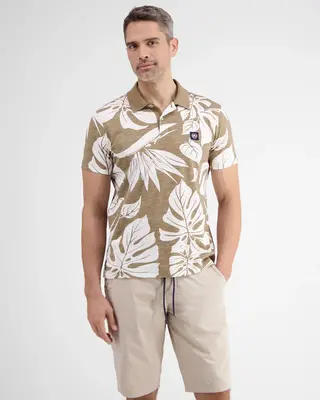 Lerros Poloshirt in Hawaiiaanse Stijl - Desert Sand