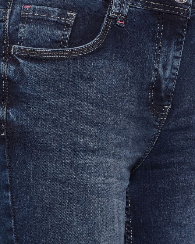 Cecil Slim Fit Capri Jeans Toronto - Mid Blue Used Wash