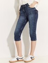 Cecil Slim Fit Capri Jeans Toronto - Mid Blue Used Wash