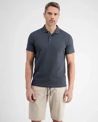 Lerros Poloshirt met Tonale Print - Classic Navy
