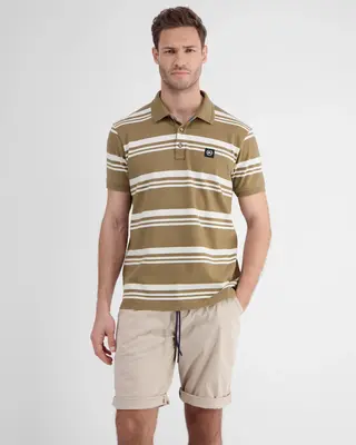 Lerros Gestreept Poloshirt - Desert Sand
