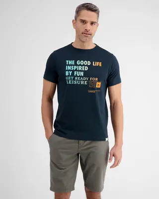 Lerros T-Shirt with Frontprint - Classic Navy