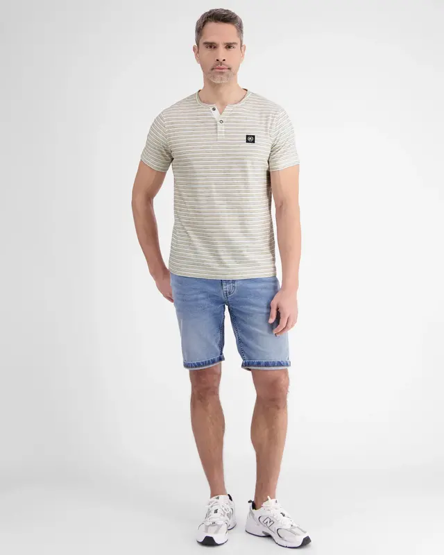 Lerros Striped Serafino Shirt - Broken White