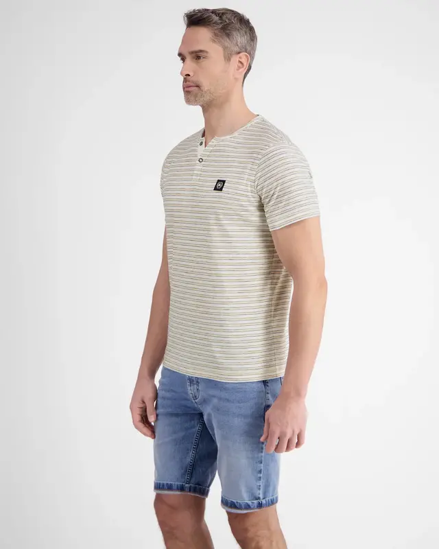 Lerros Striped Serafino Shirt - Broken White