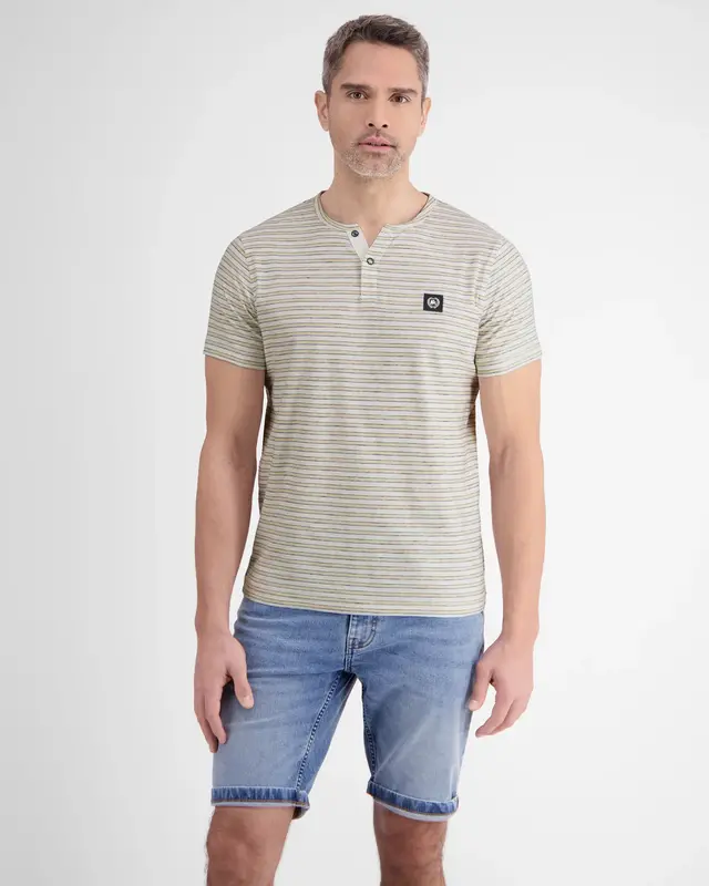 Lerros Striped Serafino Shirt - Broken White