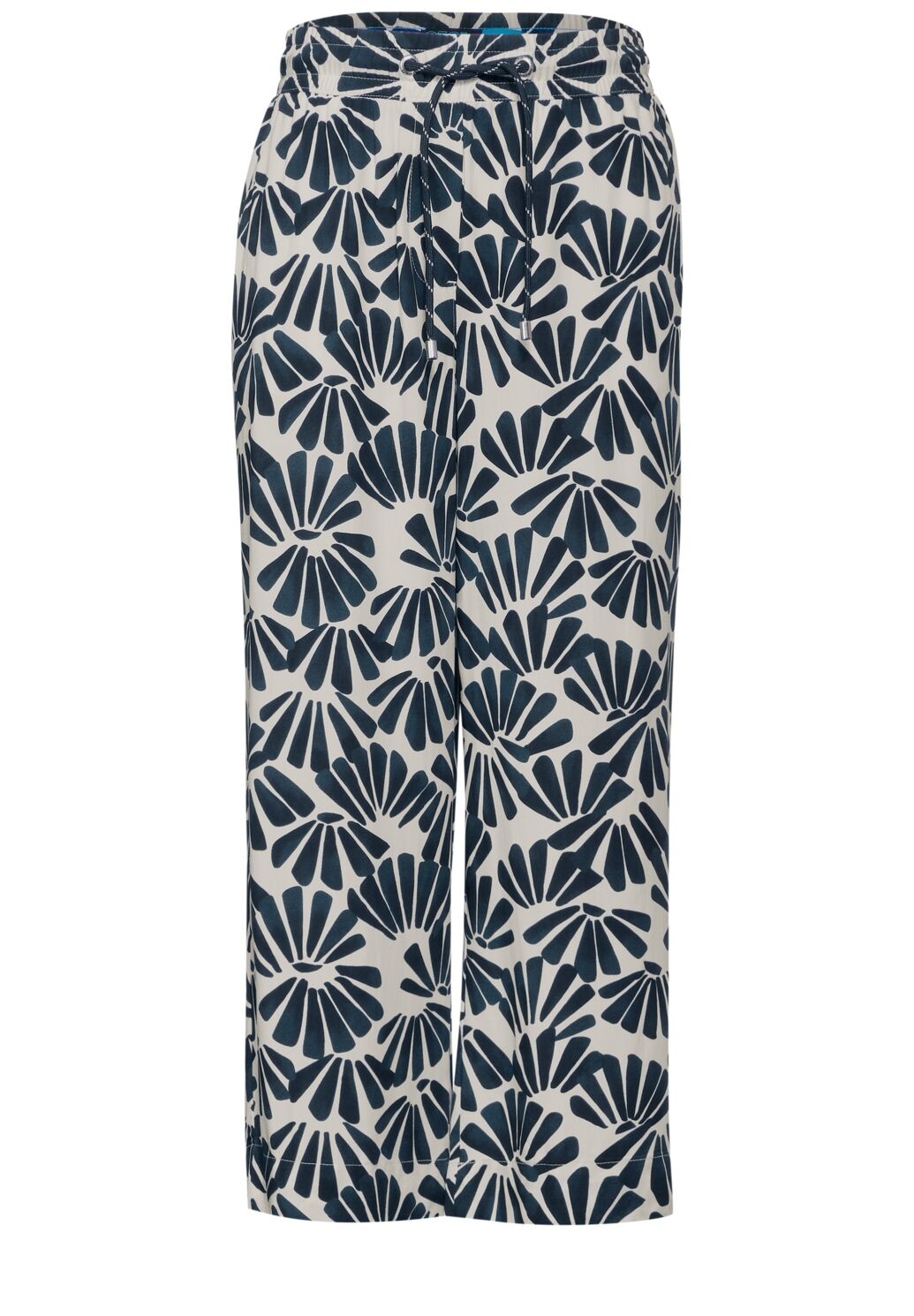 Cecil Viscose Print Pants Neele - Dark Petrol Blue