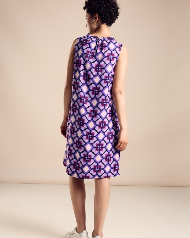 Street One Viscose Print Dress - Bellflower Lilac