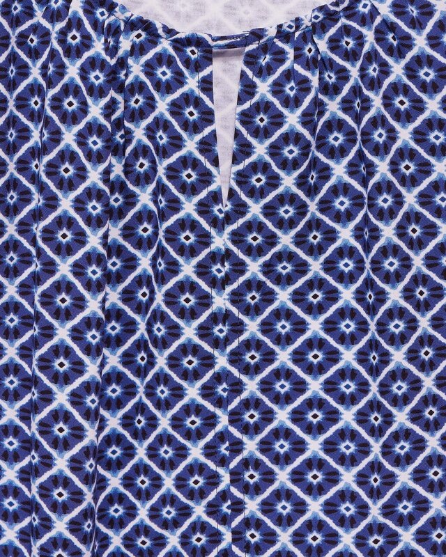 Street One Print Materialmix Shirt - Deep Blue