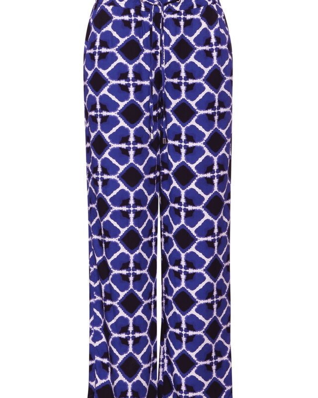 Street One Viscose Pants with Print - Violet Blue