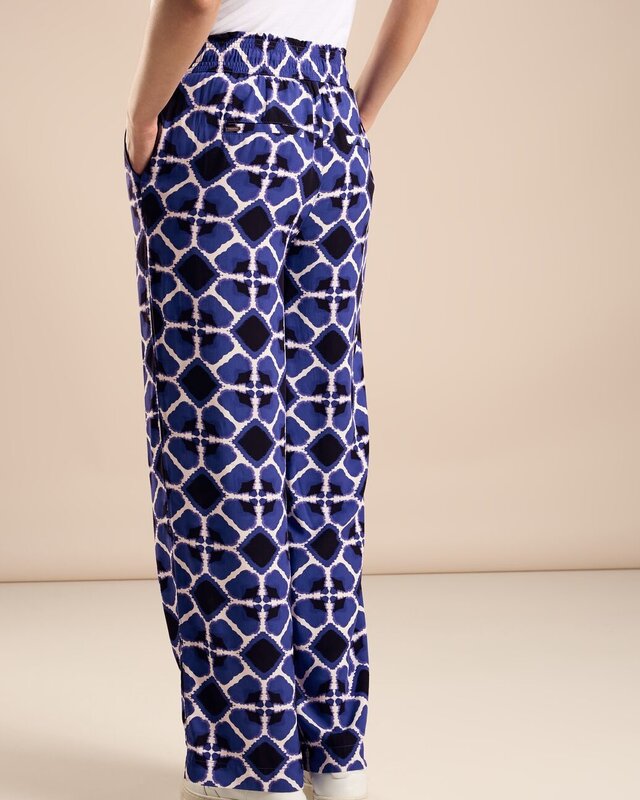 Street One Viscose Pants with Print - Violet Blue