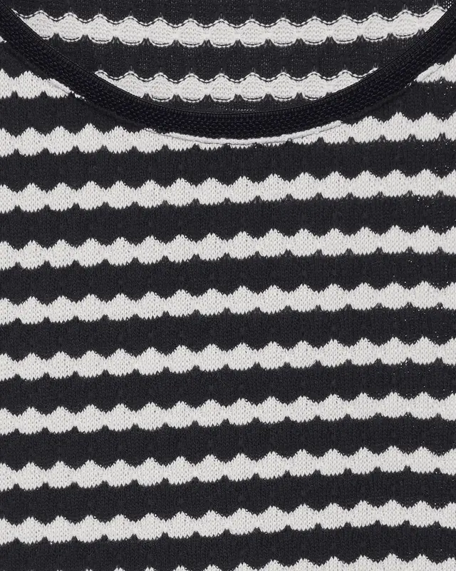 Street One T-Shirt in Strickoptik - Black