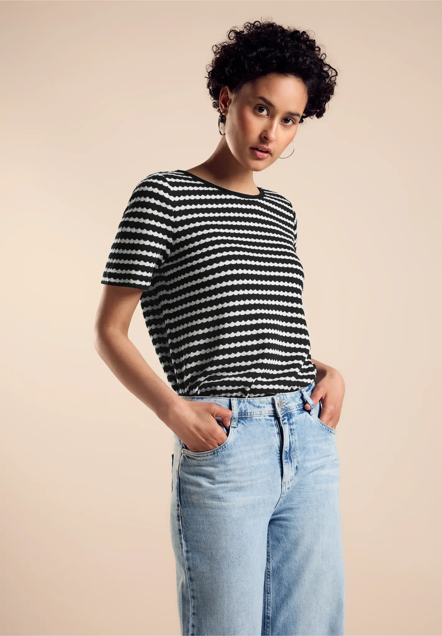 Street One A322696 dames T-shirt met gebreide look (1-Pack Street One A322696 dames T-shirt met gebreide look (1-Pack