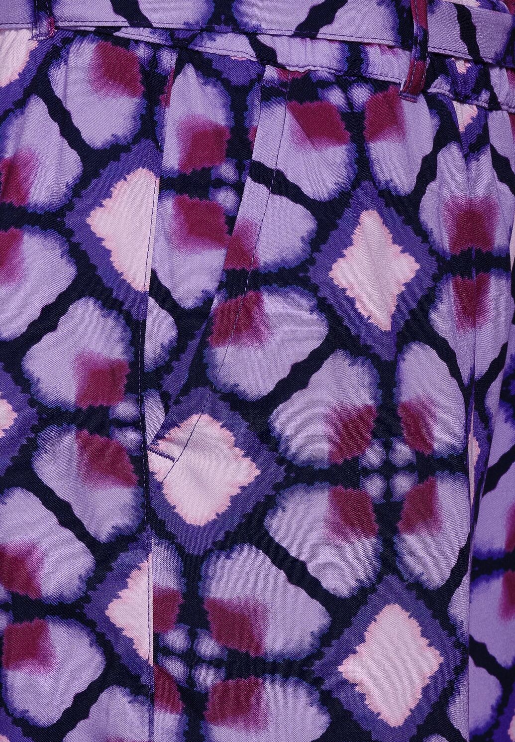 Street One ladies Viscose pants with print A377877, Bellflower Lilac