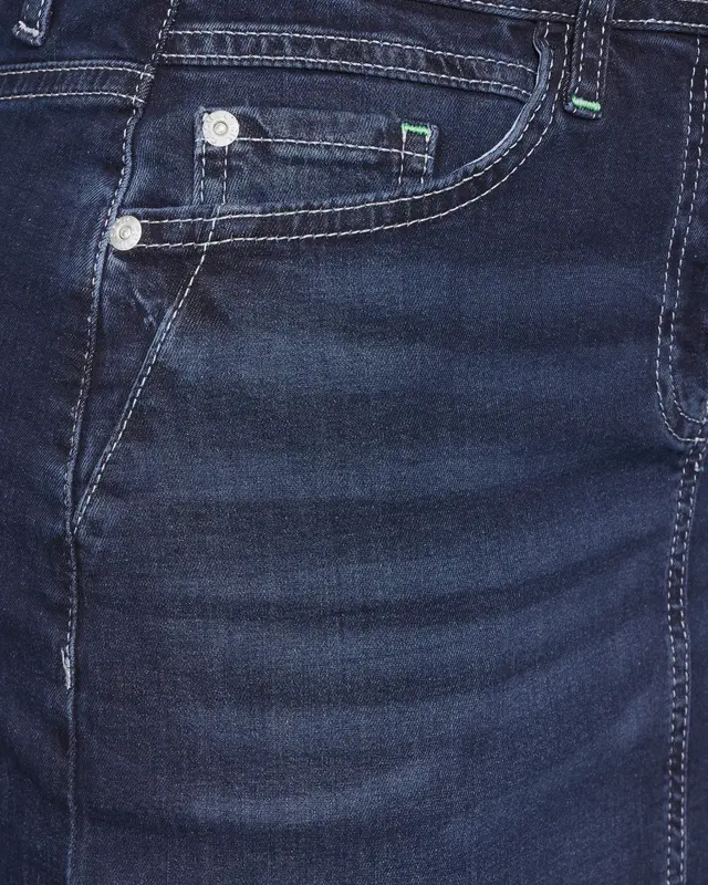 Cecil Midi Jeansrock - Dark Blue Wash