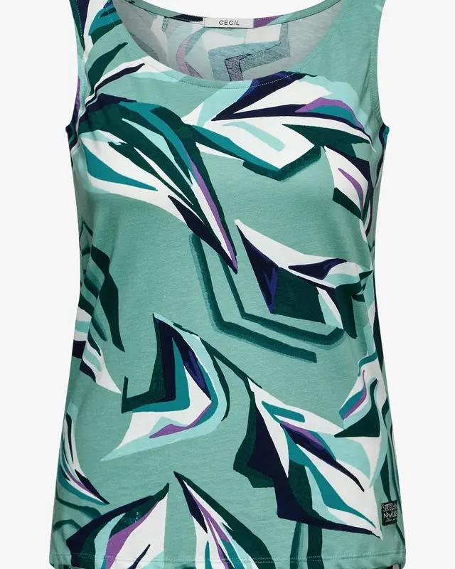 Cecil Top met Print - Adriatic Green