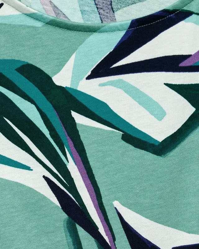 Cecil Top met Print - Adriatic Green