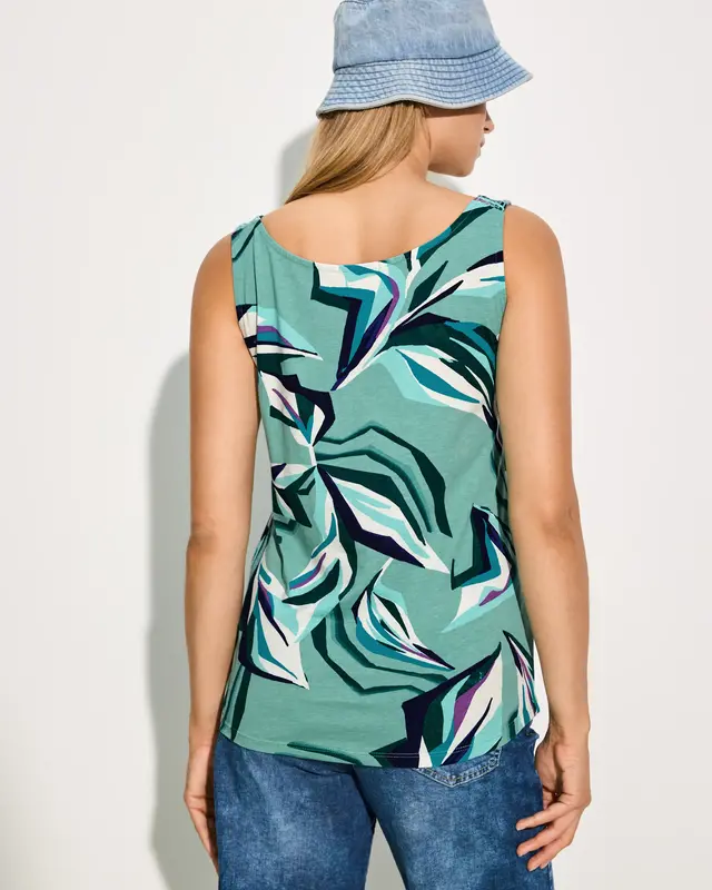 Cecil Top met Print - Adriatic Green