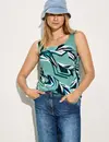 Cecil Top met Print - Adriatic Green