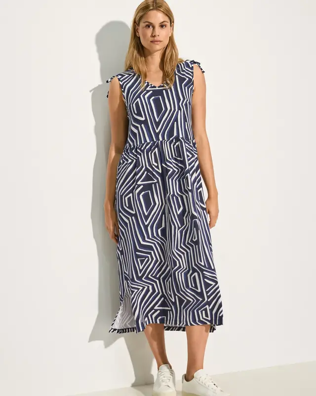CECIL Jersey Dress with Print Universal Blue Cotton Blues