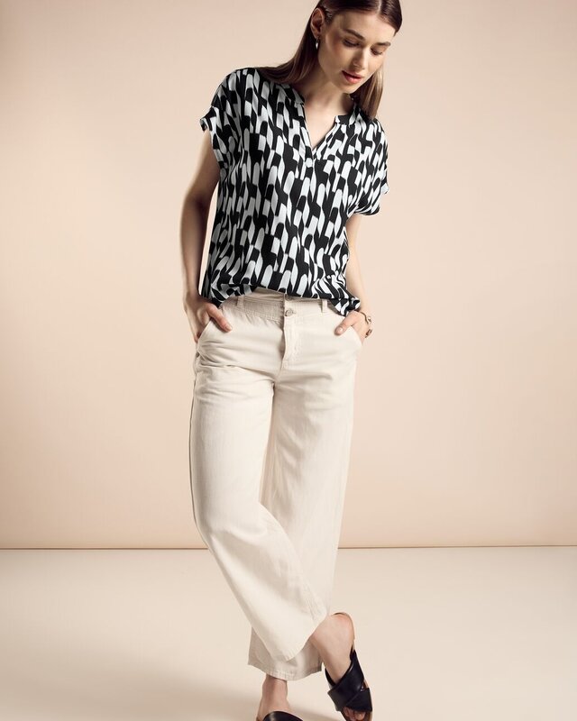 Street One Print Blouse - Black