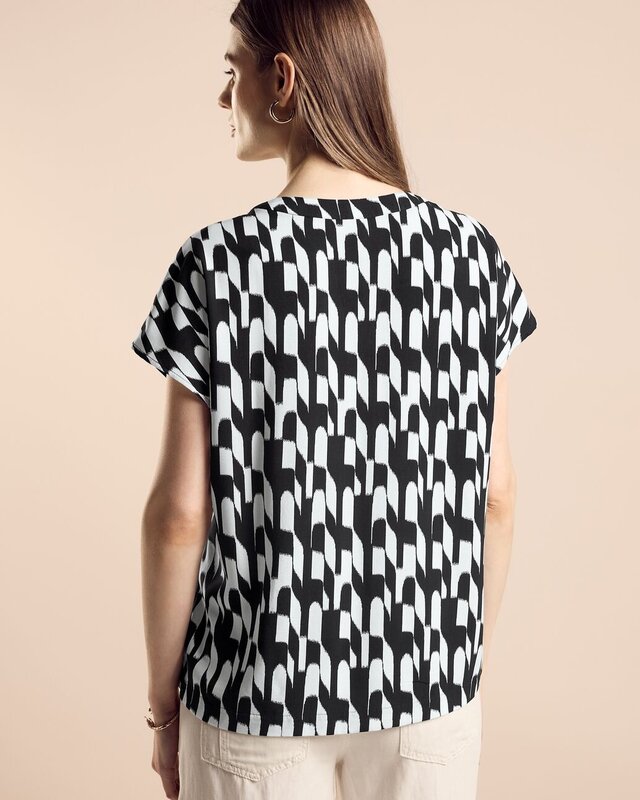 Street One Print Blouse - Black